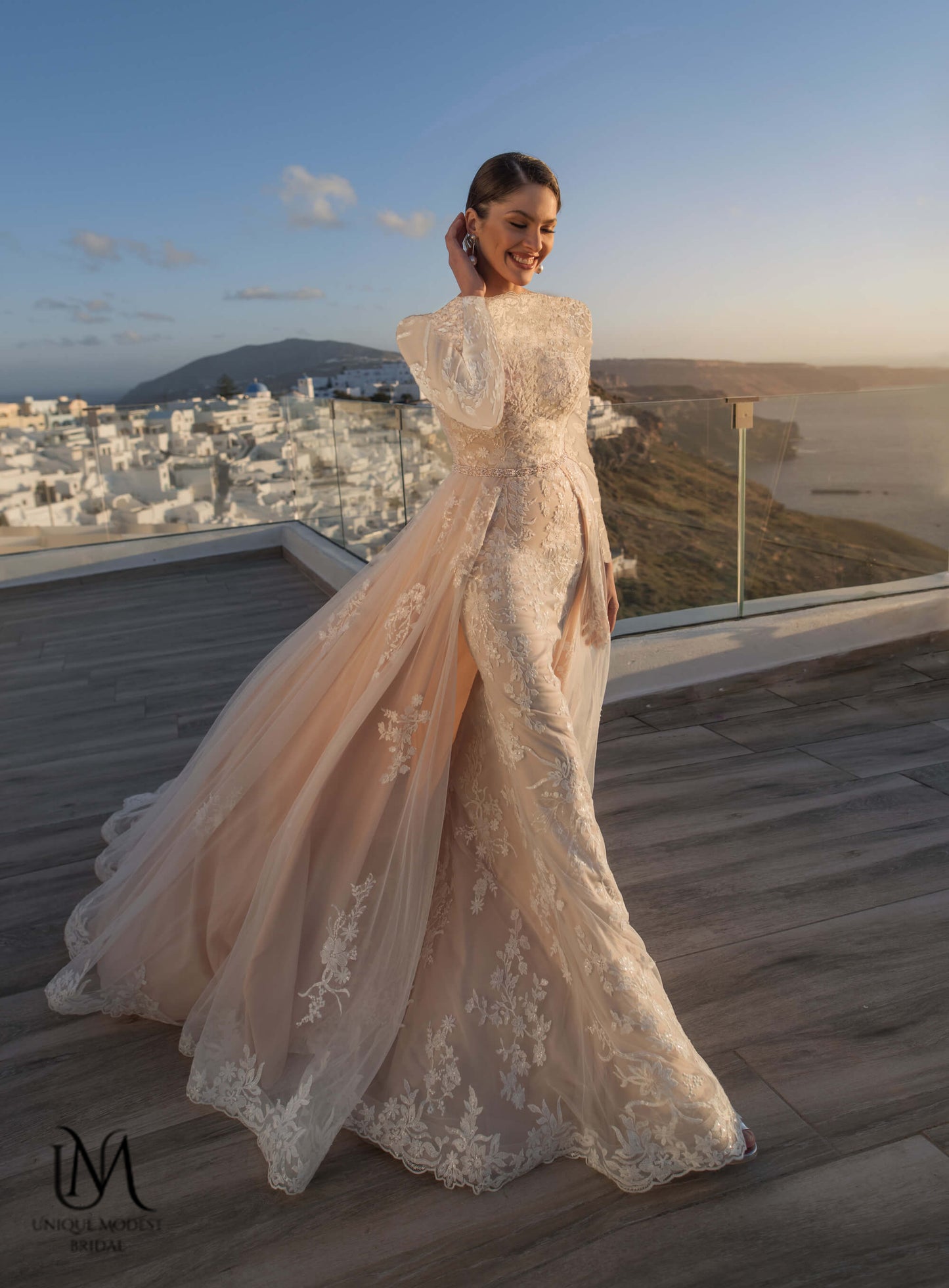 Diamond - Elegant Satin Modest Mermaid Wedding Dress