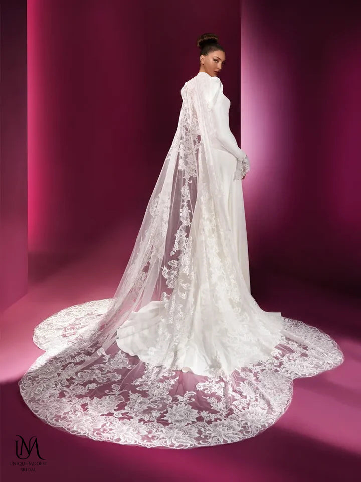 Frost - Elegant Modest Mermaid Wedding Dress