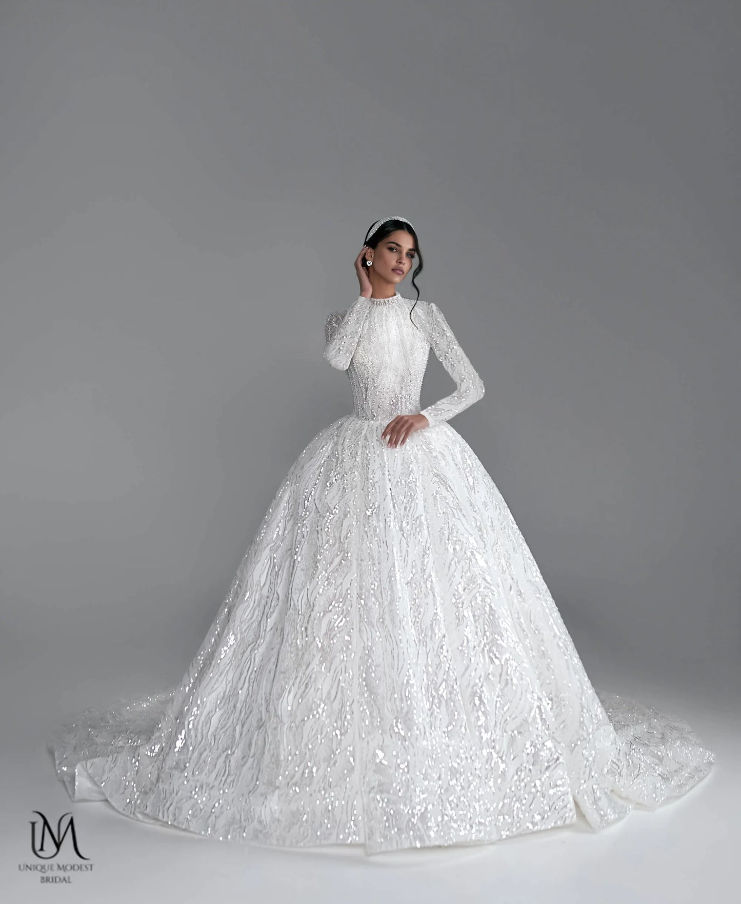 Arabella - Long Sleeve Ballgown Modest Wedding Dress