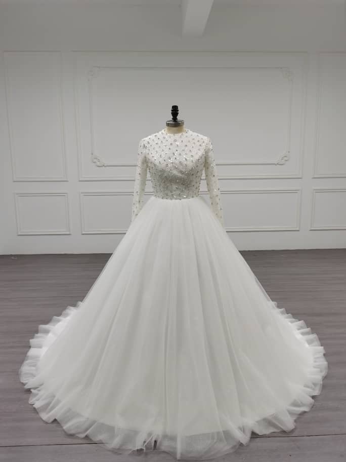 Avigal - Elegant A-Line / Ball Gown Modest Wedding Dress