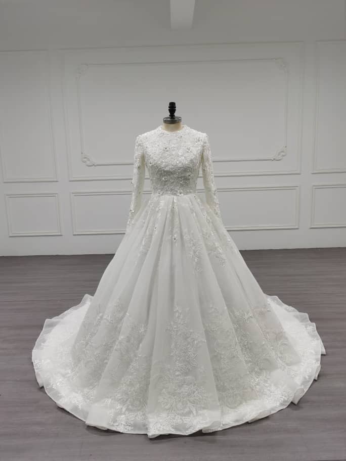 Bliss - Long Sleeve A-Line / Ball Gown Modest Wedding Dress