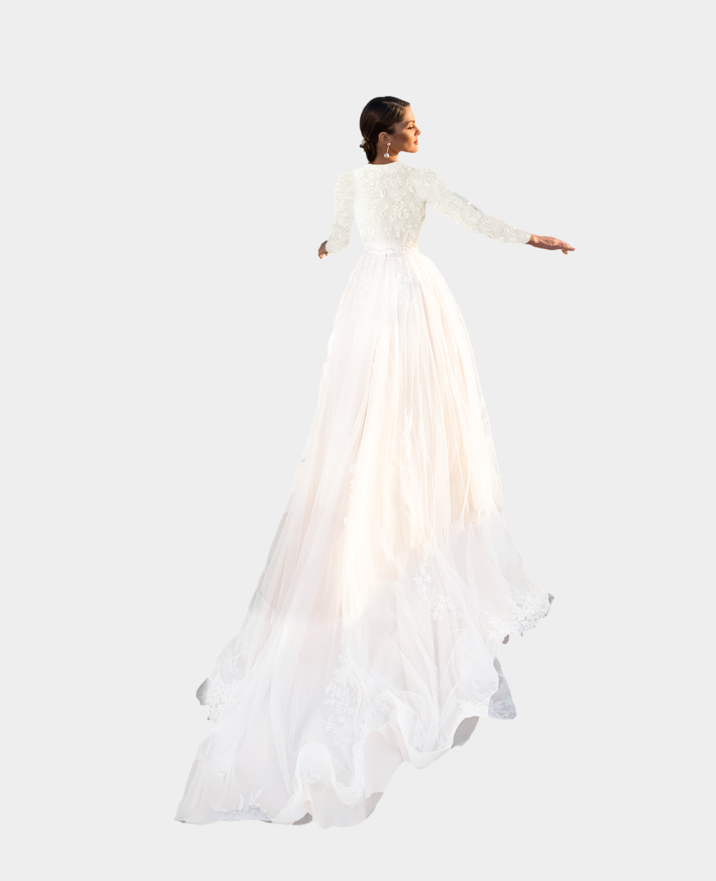 Diamond - Elegant Satin Modest Mermaid Wedding Dress