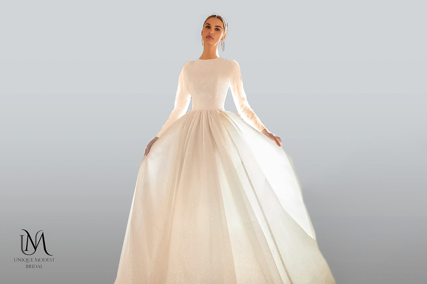 EternaChic - Elegant A-Line Long Sleeve Modest Wedding Dress