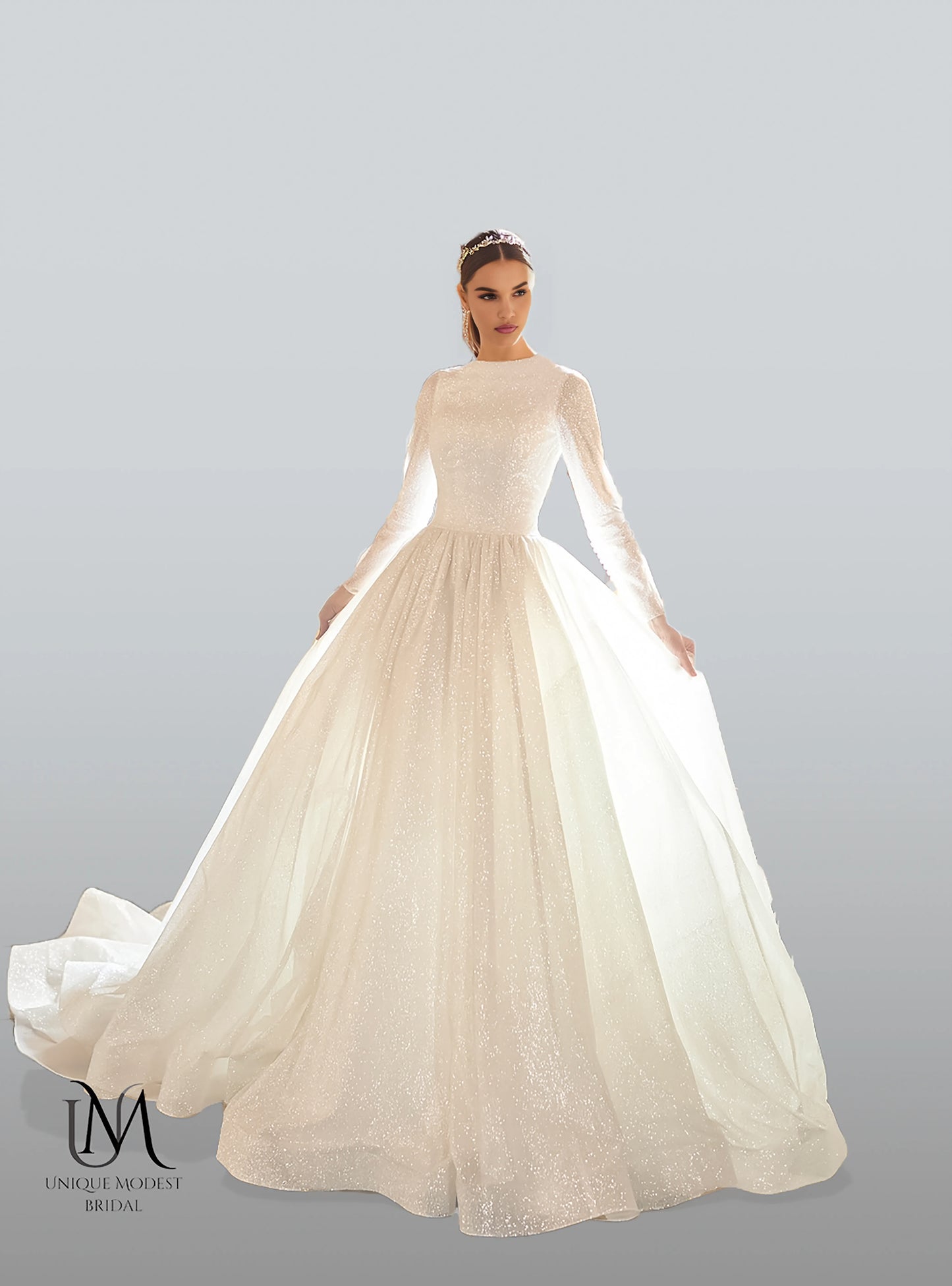 EternaChic - Elegant A-Line Long Sleeve Modest Wedding Dress