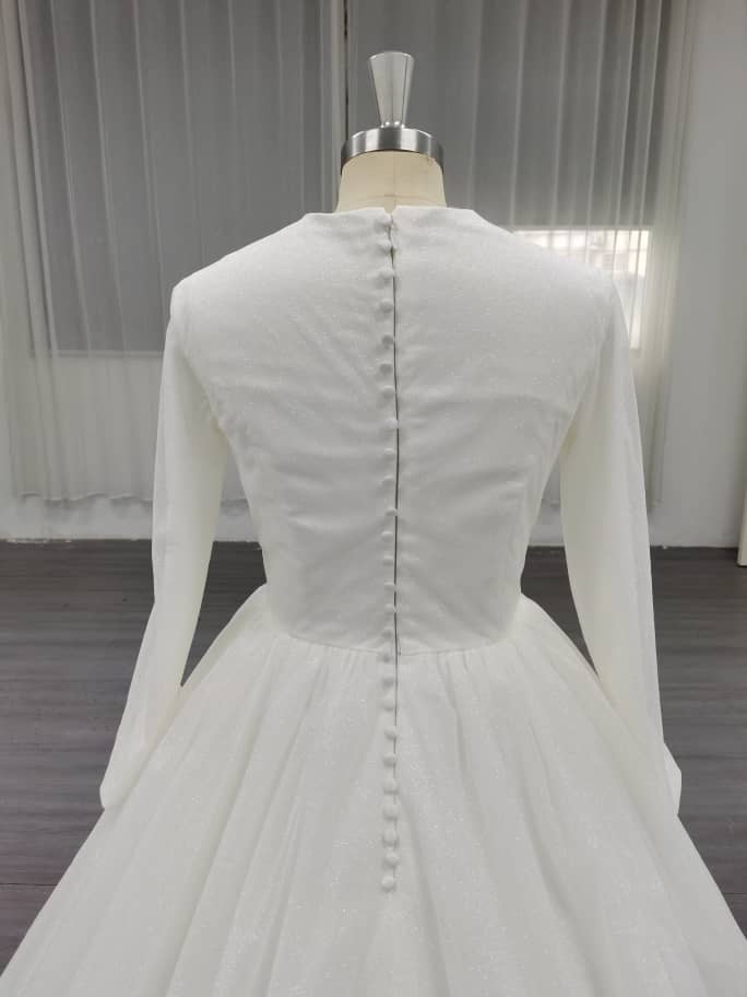 EternaChic - Elegant A-Line Long Sleeve Modest Wedding Dress
