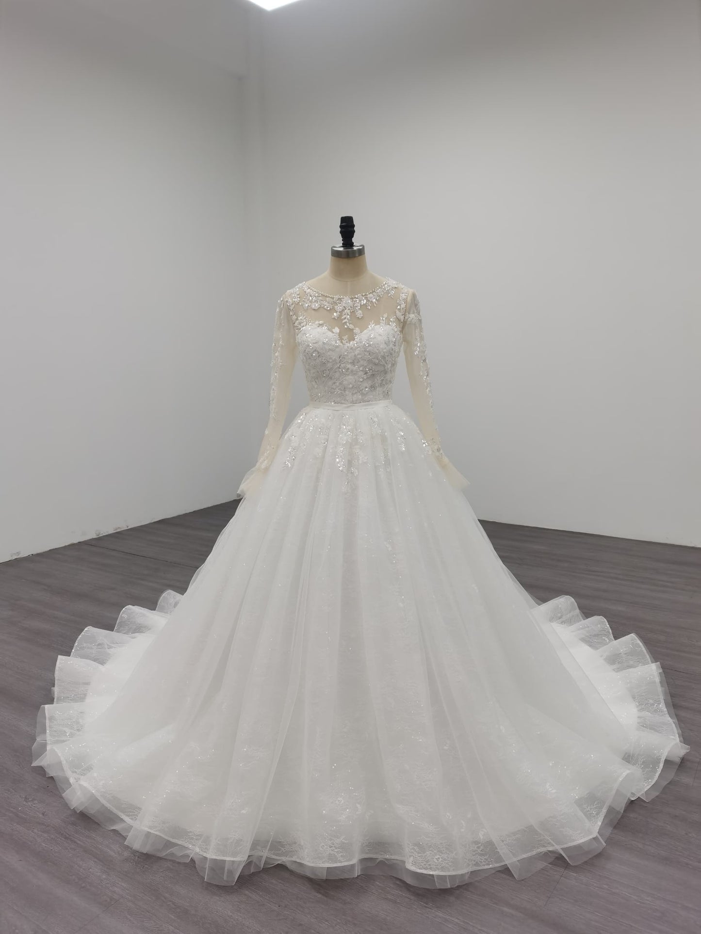Radiantique - Elegant A-Line / Ball Gown Modest Wedding Dress