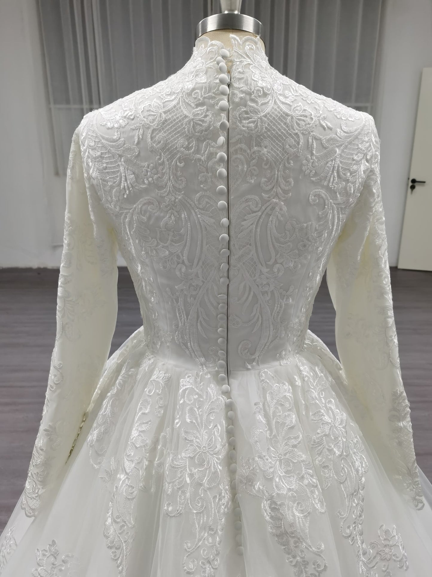 Bloomify - Elegant A-Line Long Sleeve Modest Wedding Dress