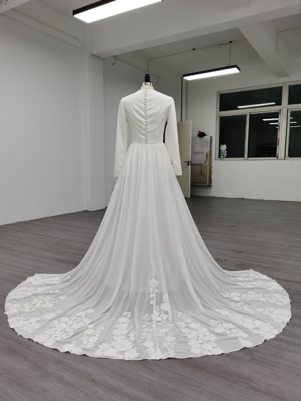 Lily - Elegant Minimalist Satin Modest Mermaid Wedding Dress