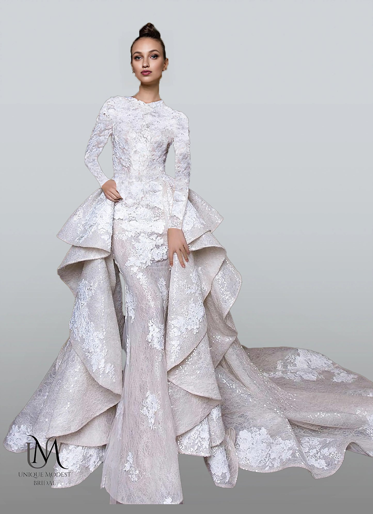 Lexus - Sophisticated Modest Mermaid Wedding Dress