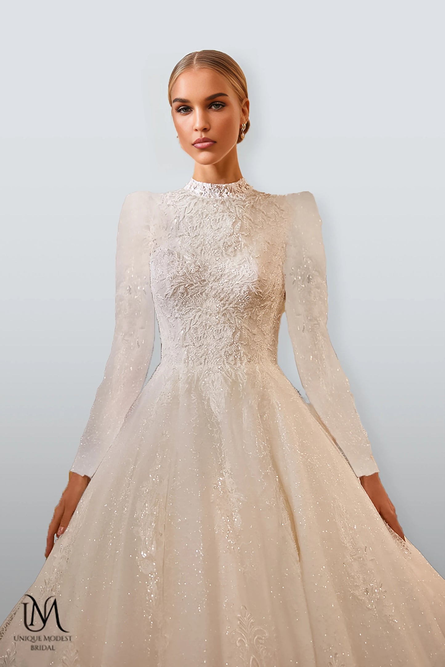 Isabella - Elegant Satin A-Line Modest Wedding Dress
