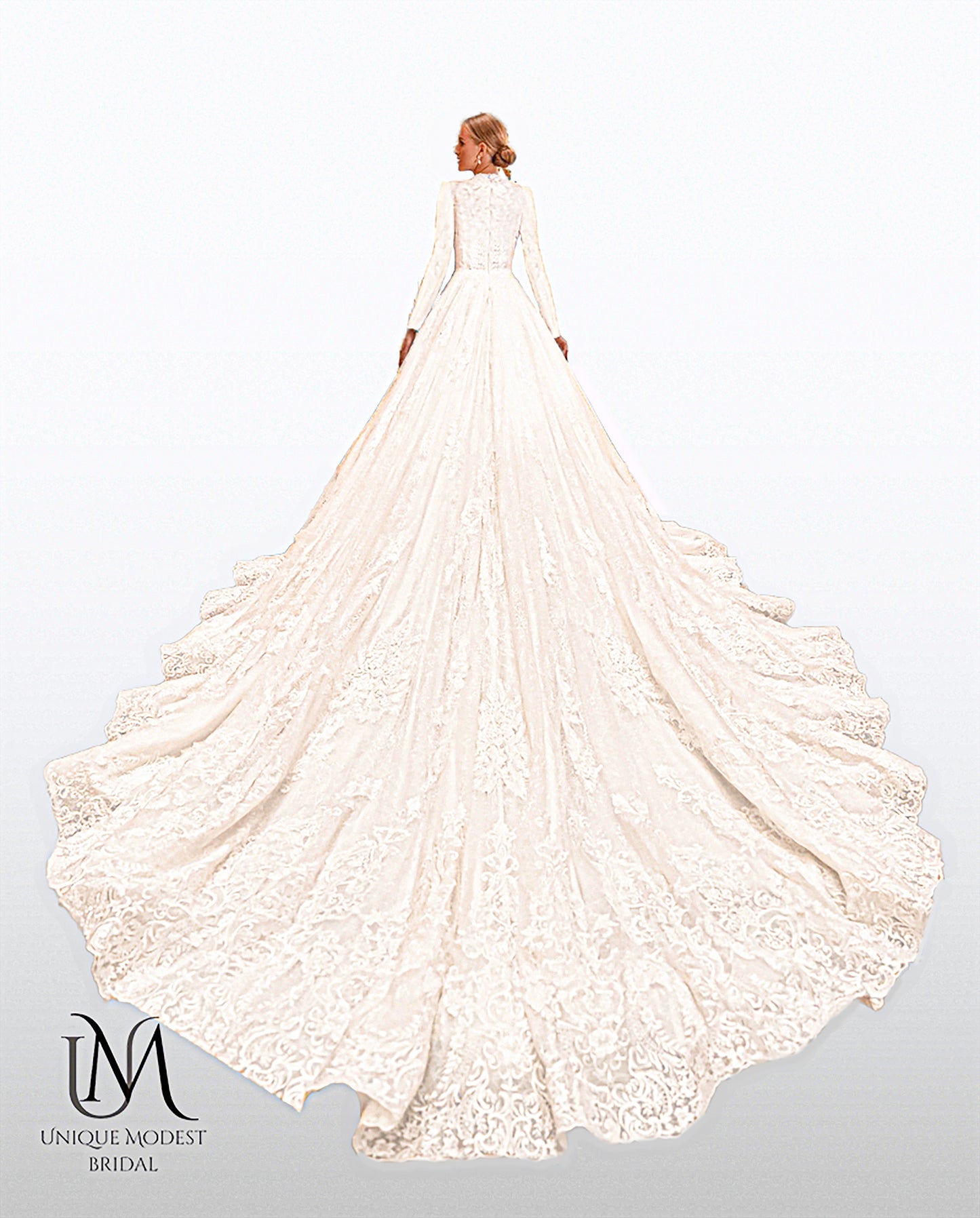 Isabella - Elegant Satin A-Line Modest Wedding Dress