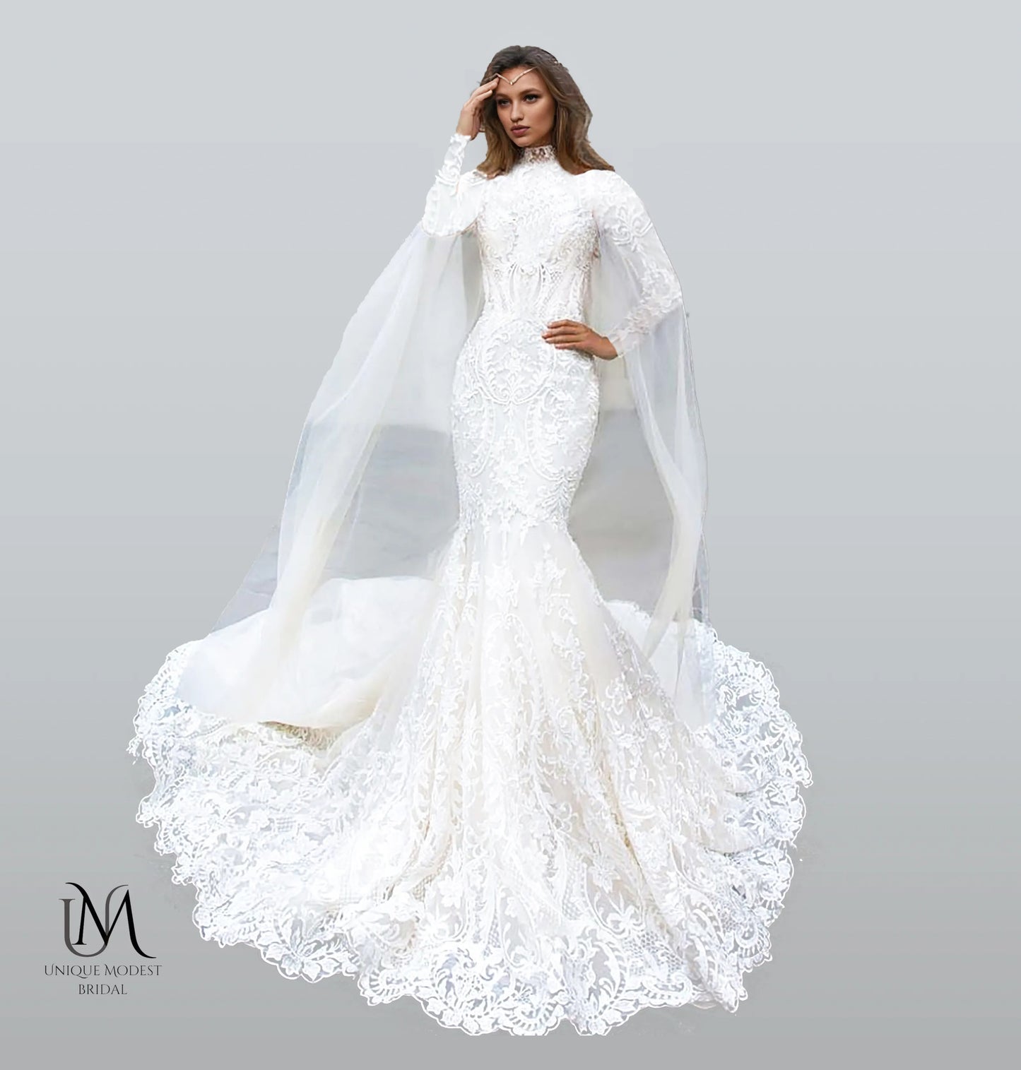 Luxury - Stunning Modest Mermaid Wedding Dress
