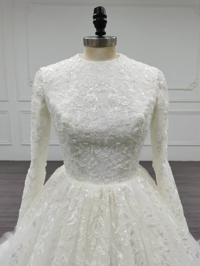 Radiantique - Elegant A-Line / Ball Gown Modest Wedding Dress