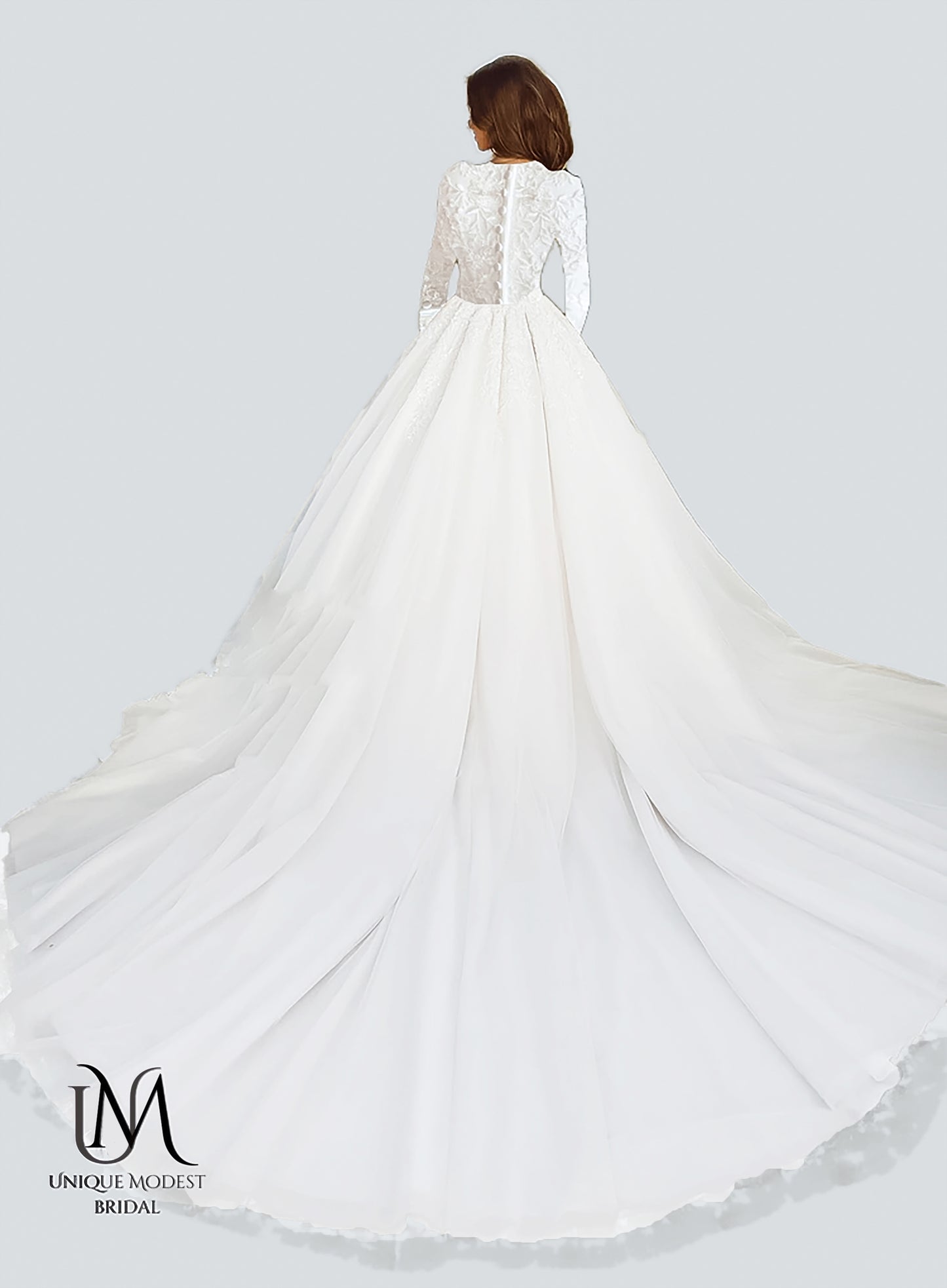 Radiantique - Elegant A-Line / Ball Gown Modest Wedding Dress