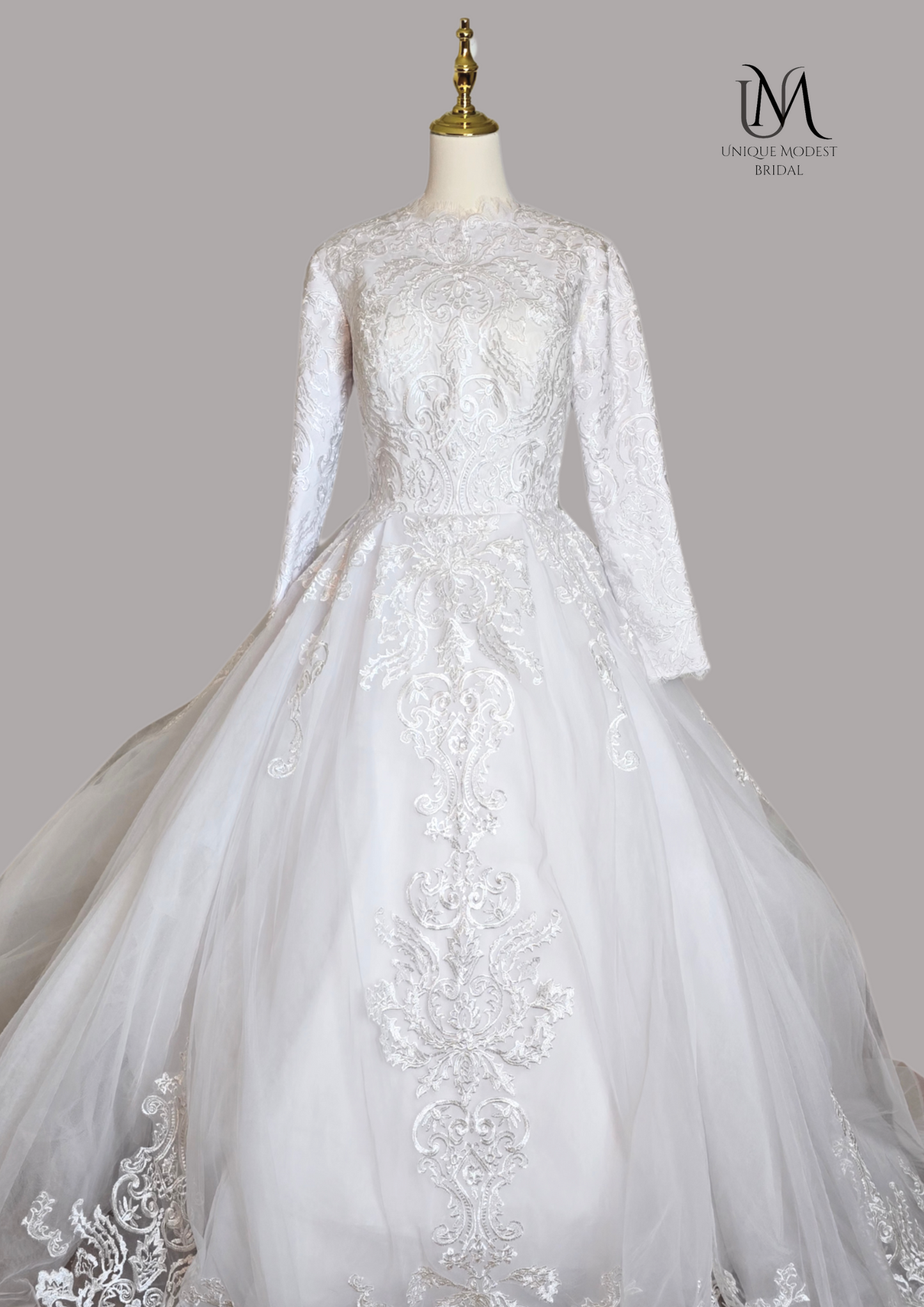 Timelessa - Elegant Satin Modest Wedding Dress