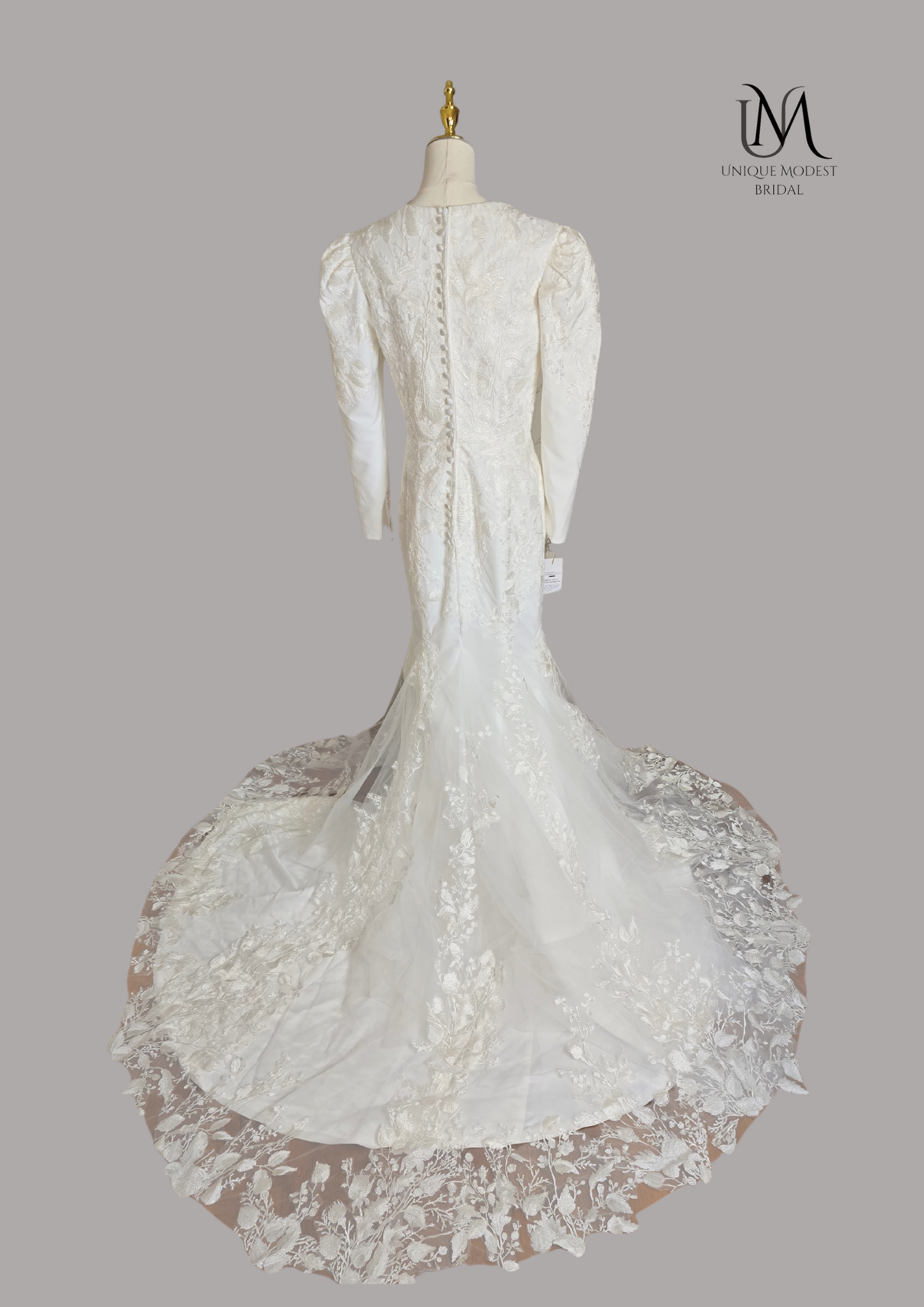 Crystal - Long Sleeve Mermaid Modest Wedding Dress