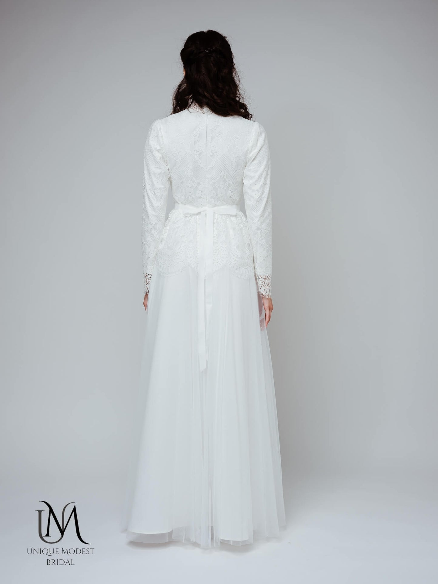 Gem - Long Sleeve Modest Lace Wedding Dress