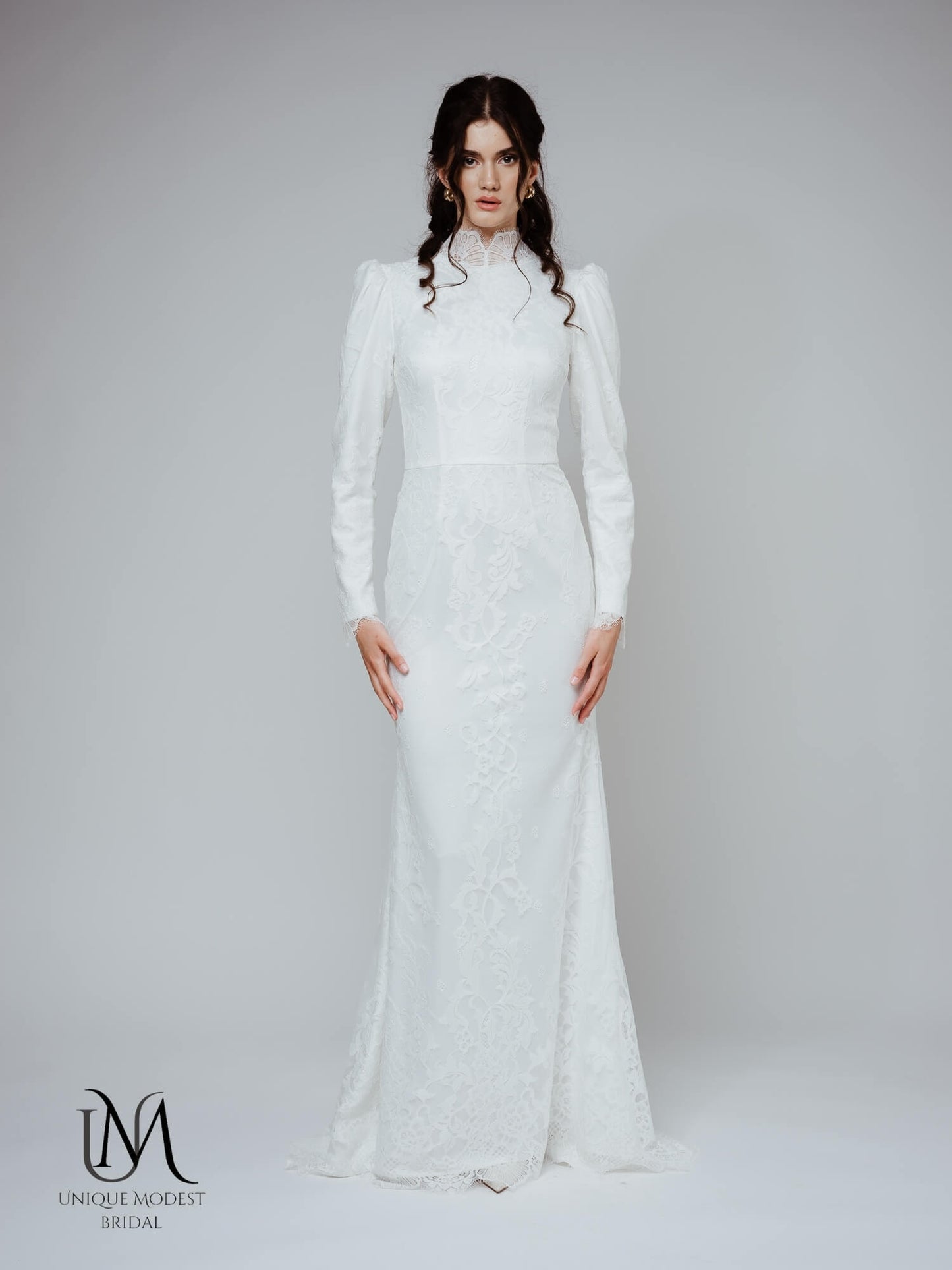 Lilac - Stunning Modest Fit-and-Flare Wedding Dress