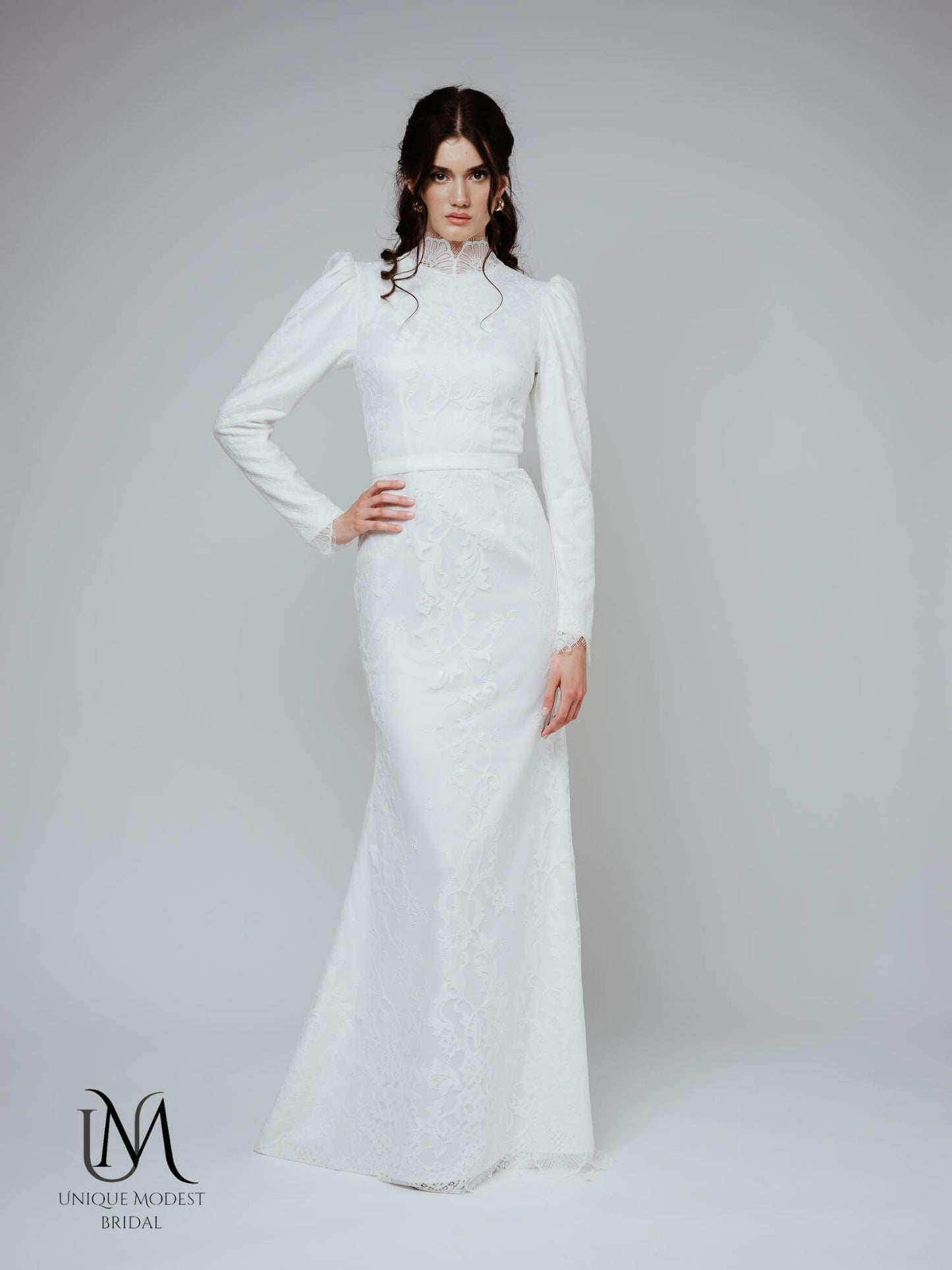 Lilac - Stunning Modest Fit-and-Flare Wedding Dress
