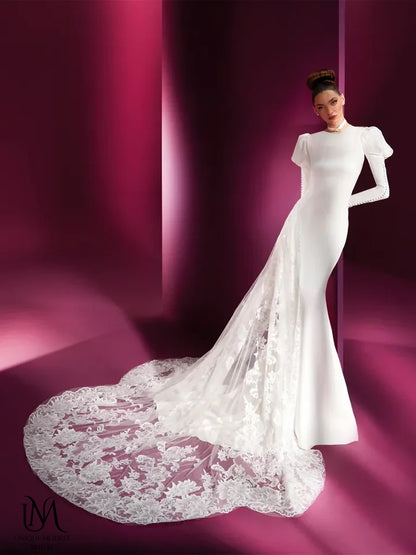 Frost - Elegant Modest Mermaid Wedding Dress