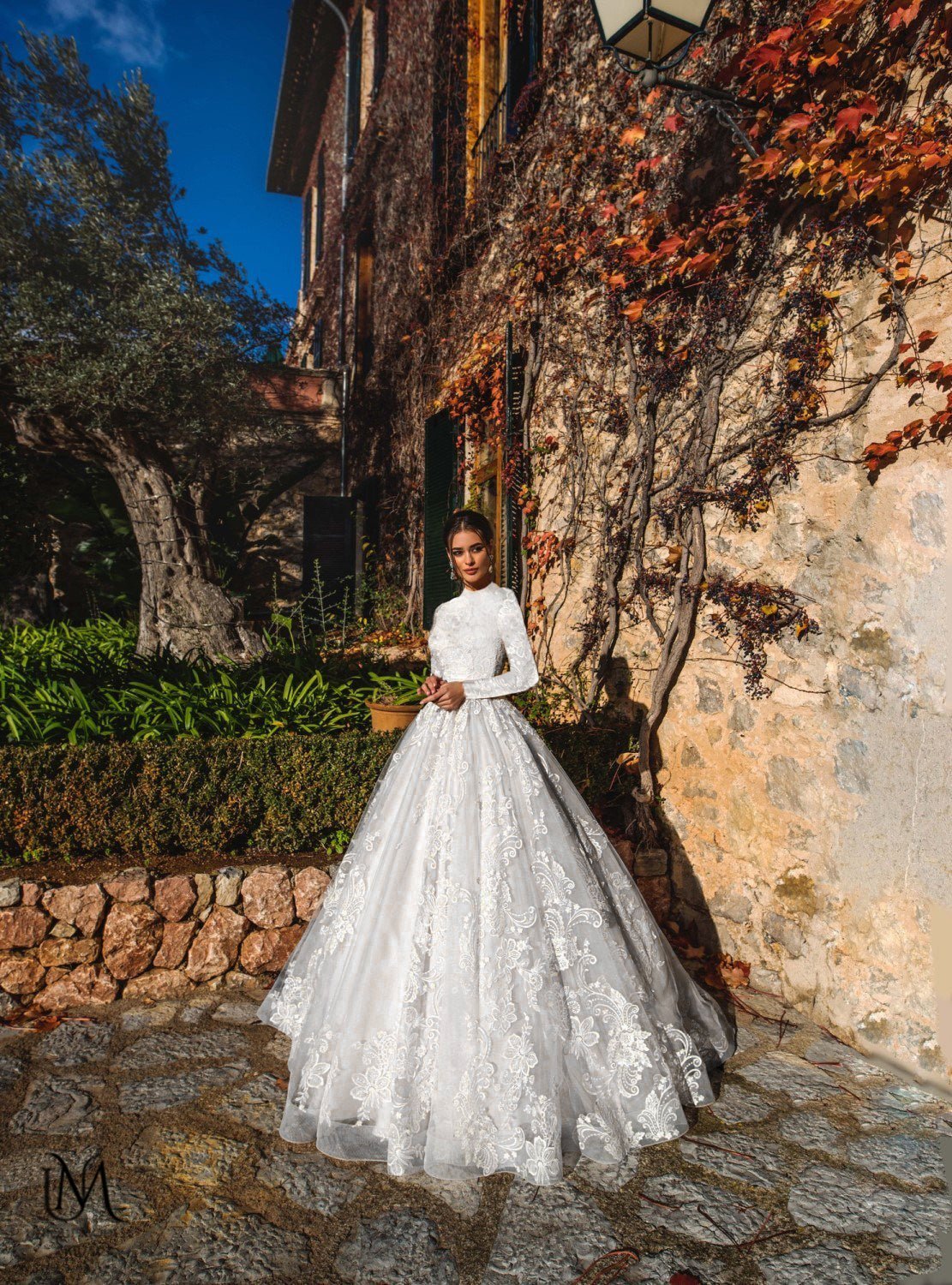 Bloomify - Elegant A-Line Long Sleeve Modest Wedding Dress