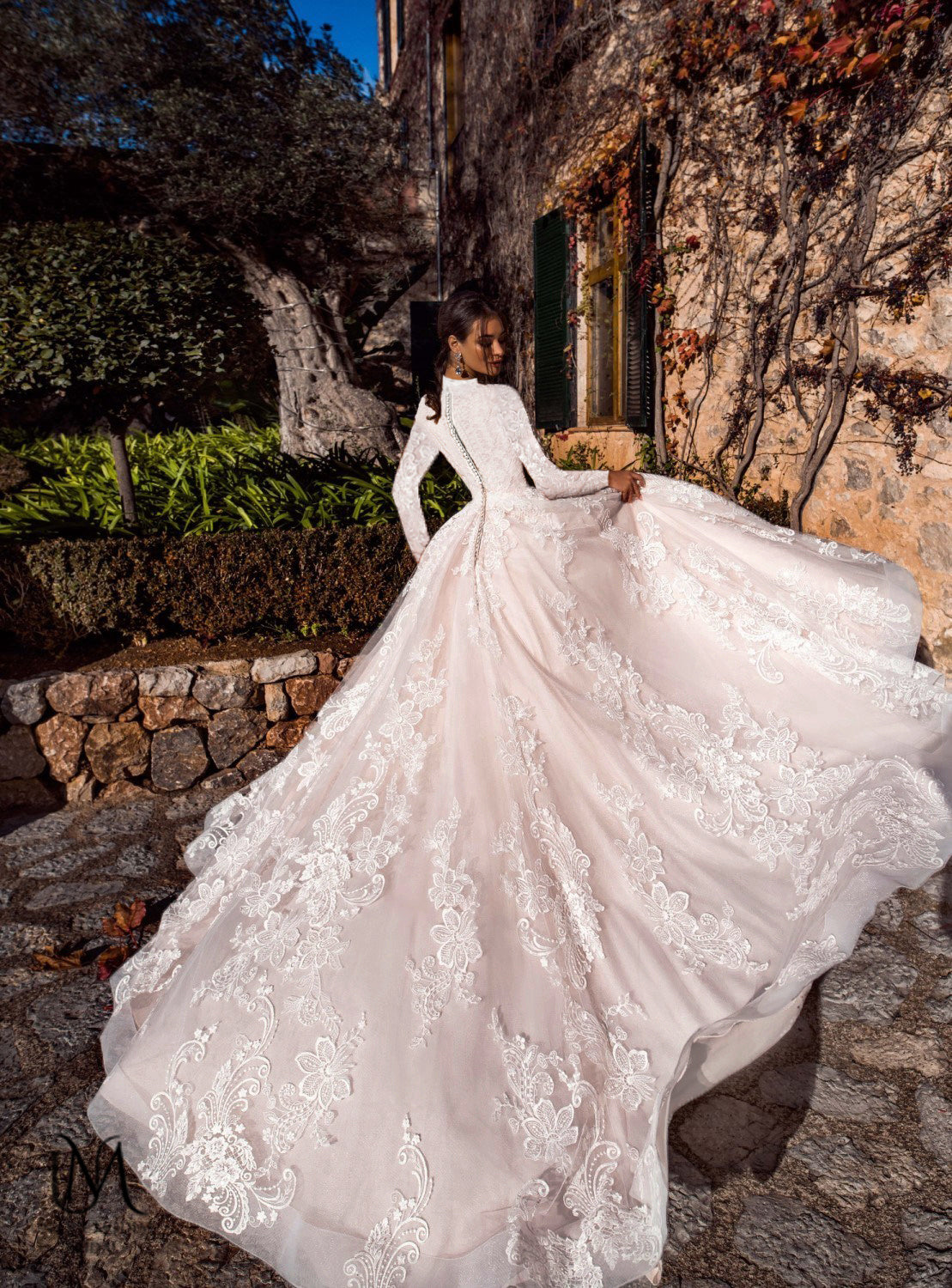 Bloomify - Elegant A-Line Long Sleeve Modest Wedding Dress