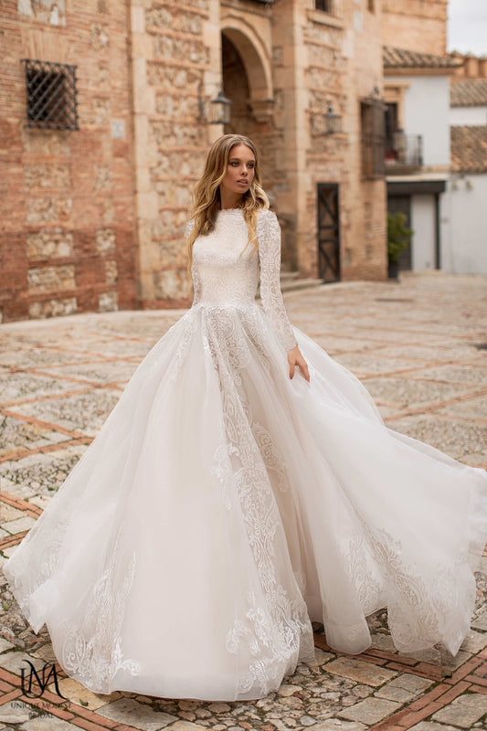 Timelessa - Elegant Satin Modest Wedding Dress