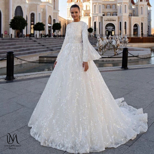 Cherisha - Elegant A-Line Modest Wedding Dress