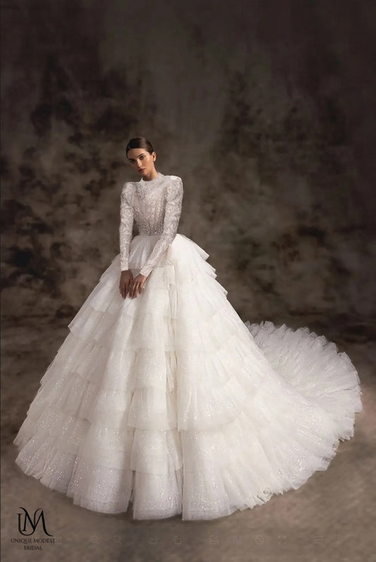 Splendorra - Stunning Ball Gown Modest Wedding Dress