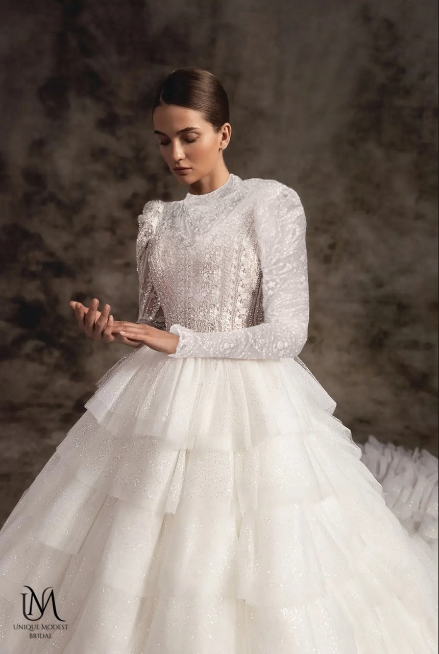 Splendorra - Stunning Ball Gown Modest Wedding Dress