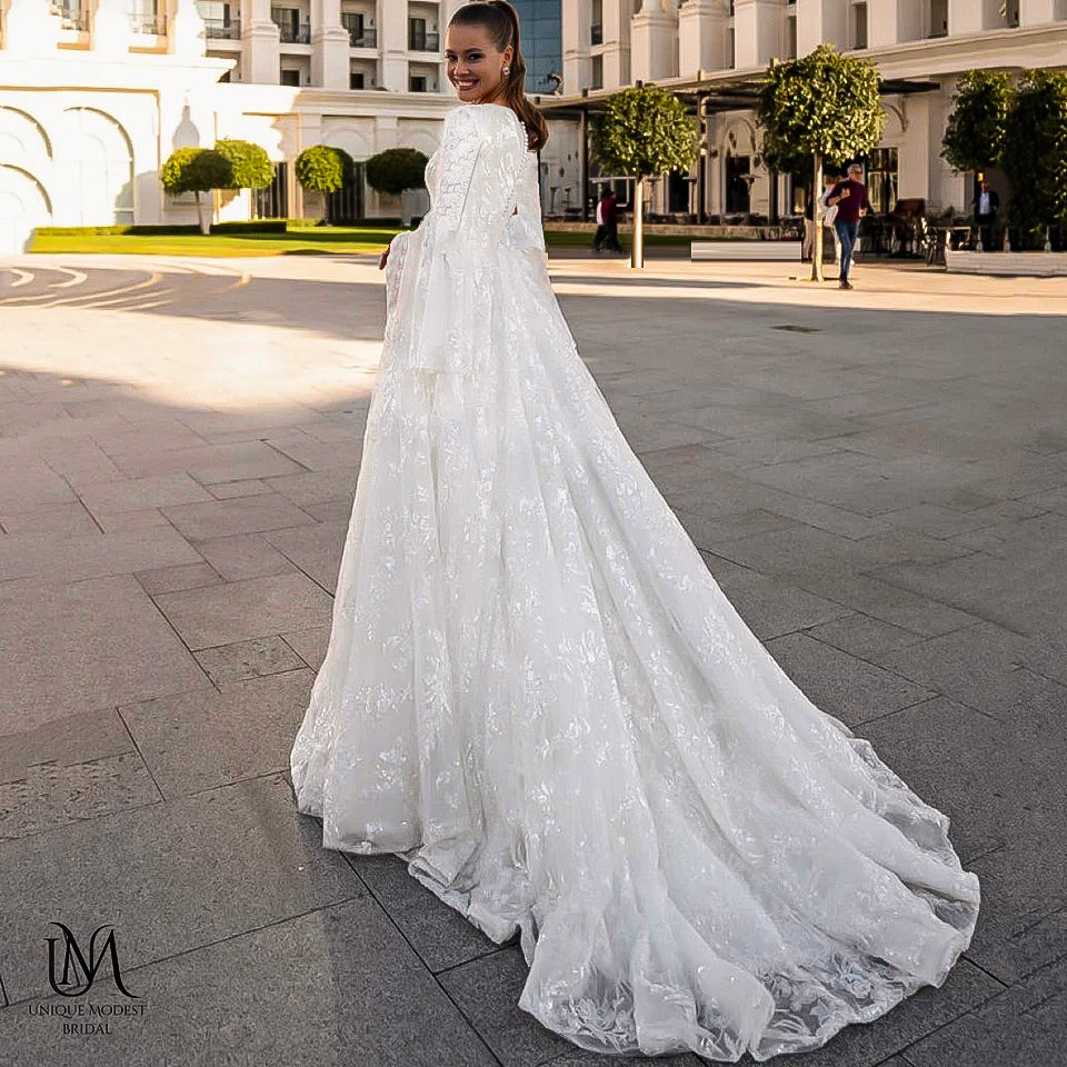 Cherisha - Elegant A-Line Modest Wedding Dress