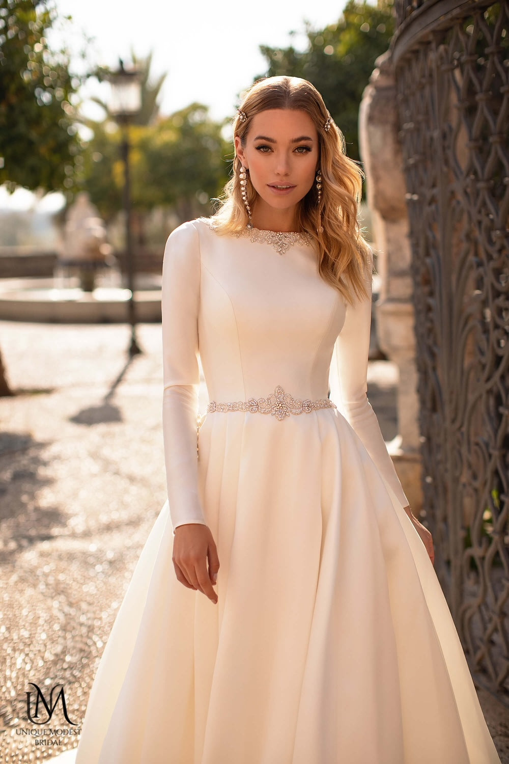 Hadassah - Long Sleeve A-Line Modest Wedding Dress