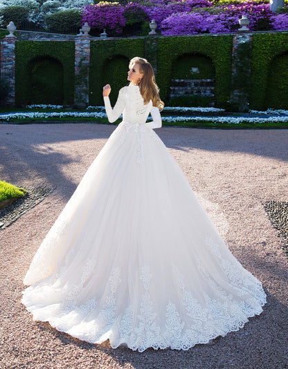 Stella - Long Sleeve A-Line / Ball Gown Modest Wedding Dress