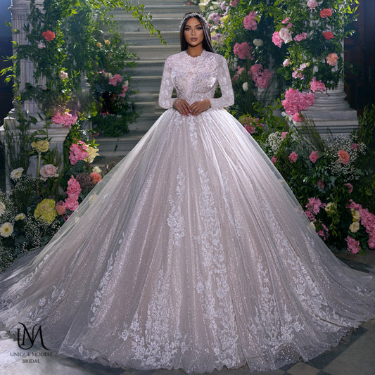Bliss - Long Sleeve A-Line / Ball Gown Modest Wedding Dress
