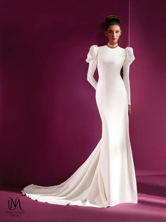 Frost - Elegant Modest Mermaid Wedding Dress