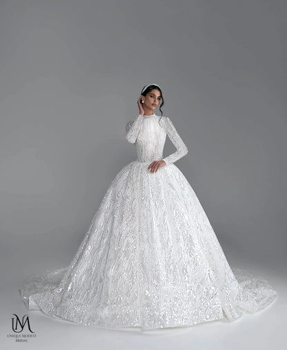 Arabella - Long Sleeve Ballgown Modest Wedding Dress