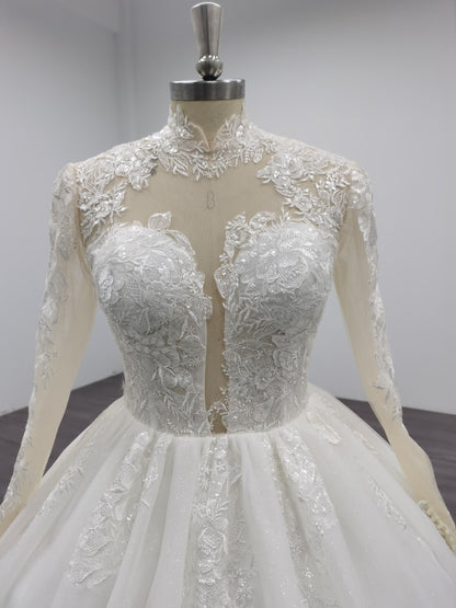Aurora - Elegant A-Line / Ball Gown Modest Wedding Dress