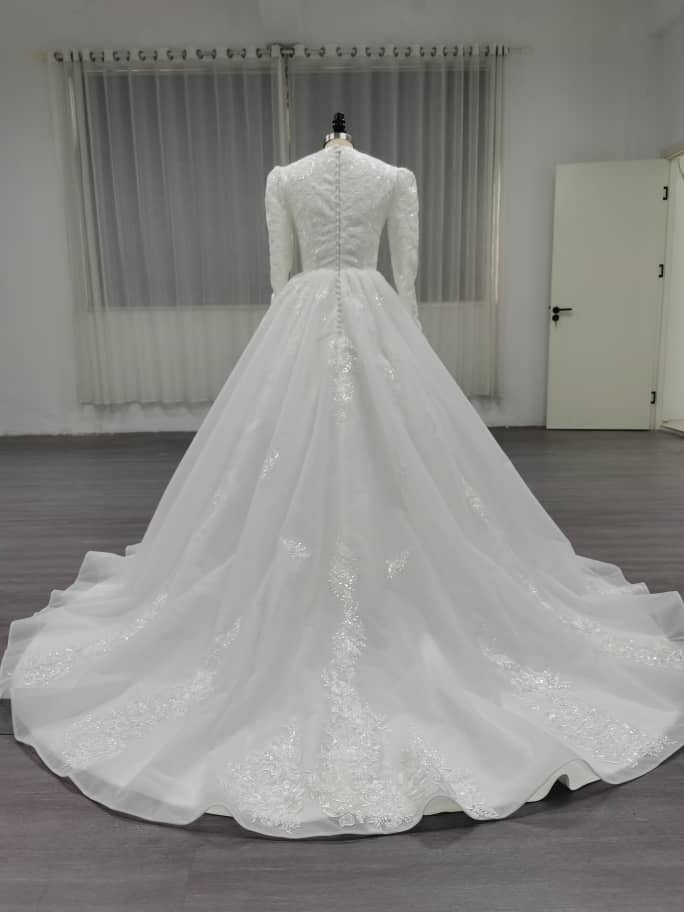 Aurora - Elegant A-Line / Ball Gown Modest Wedding Dress