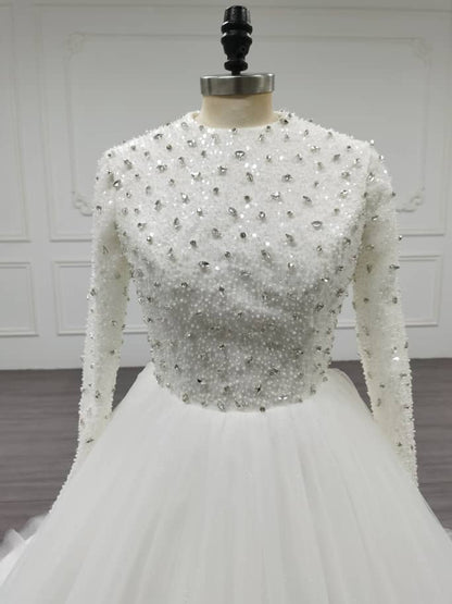 Avigal - Elegant A-Line / Ball Gown Modest Wedding Dress