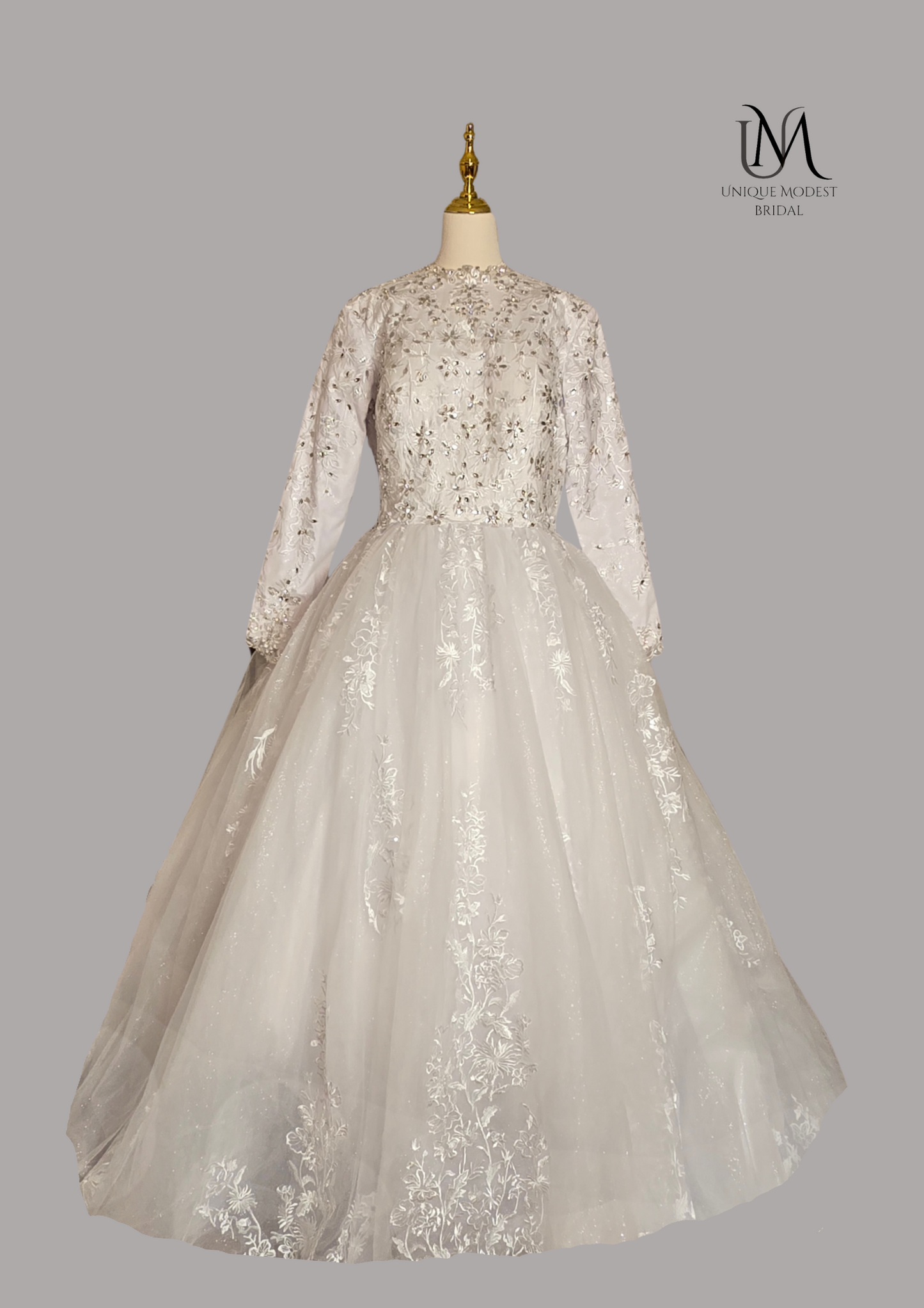 Bliss - Long Sleeve A-Line / Ball Gown Modest Wedding Dress