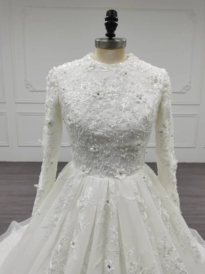 Bliss - Long Sleeve A-Line / Ball Gown Modest Wedding Dress