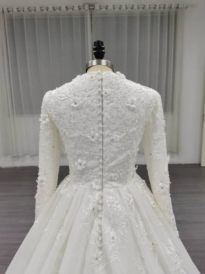 Bliss - Long Sleeve A-Line / Ball Gown Modest Wedding Dress