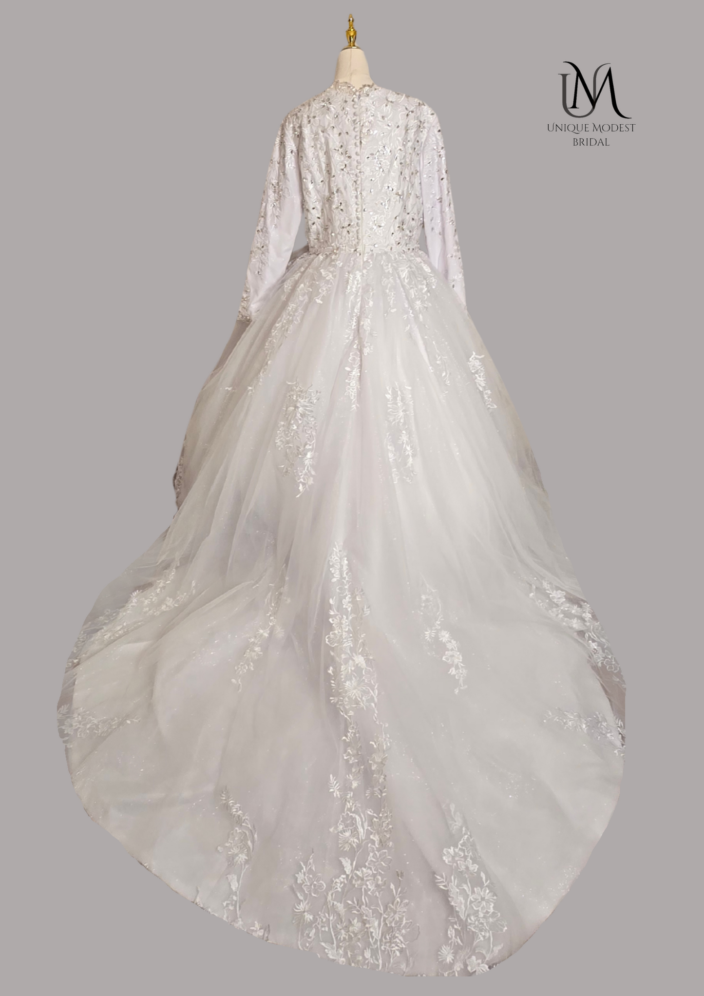 Bliss - Long Sleeve A-Line / Ball Gown Modest Wedding Dress