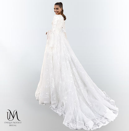 Cherisha - Elegant A-Line Modest Wedding Dress
