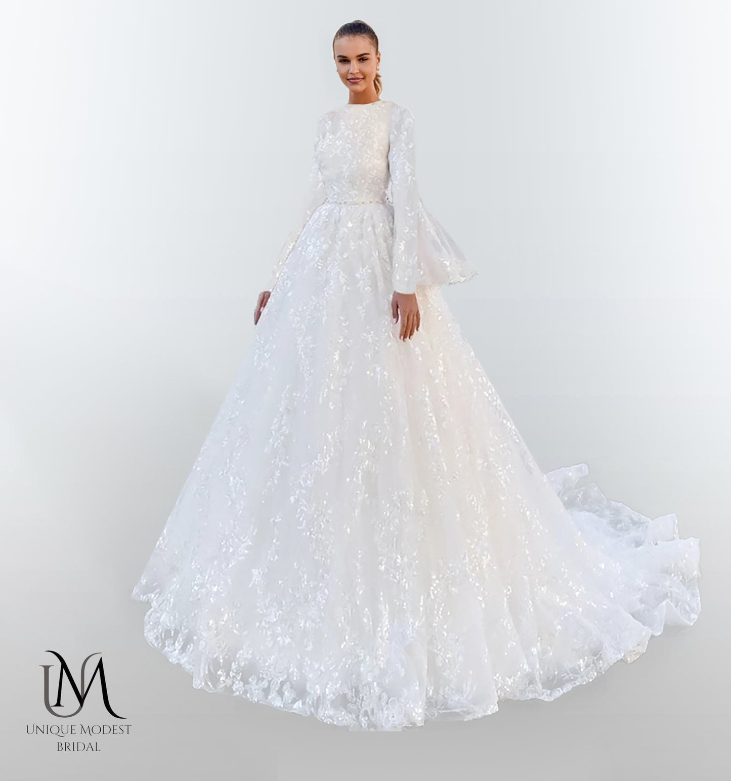 Cherisha - Elegant A-Line Modest Wedding Dress