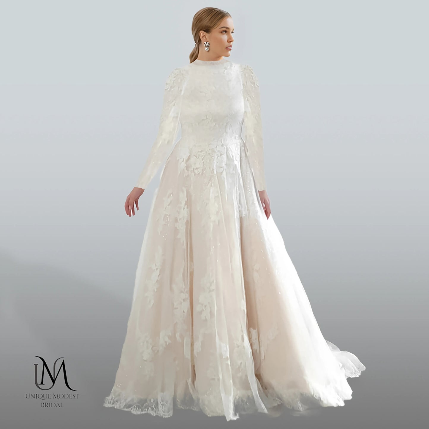 Chicella - Elegant Long Sleeve Modest Wedding Dress