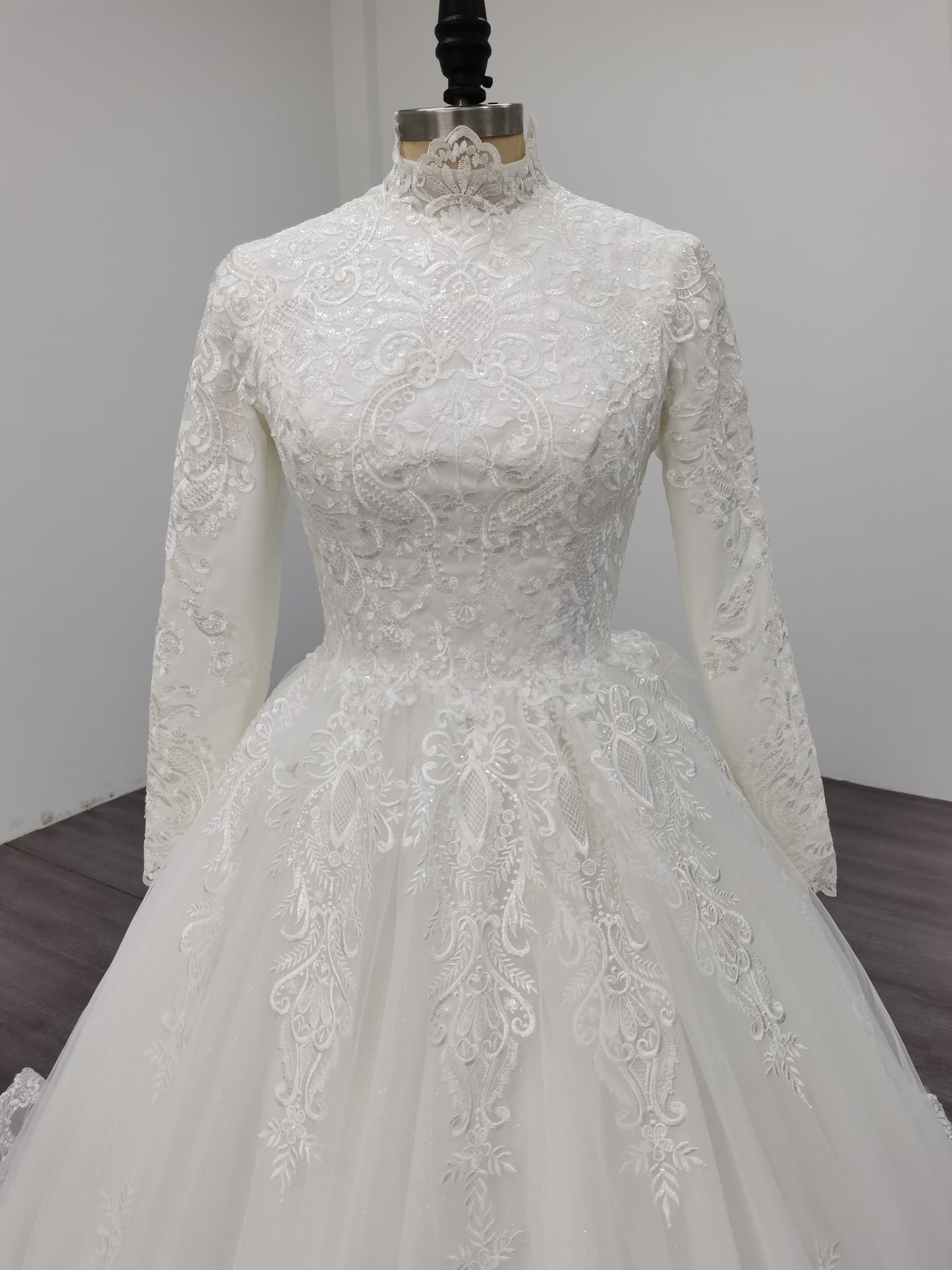 Elegara - Long Sleeve A-Line Modest Wedding Dress