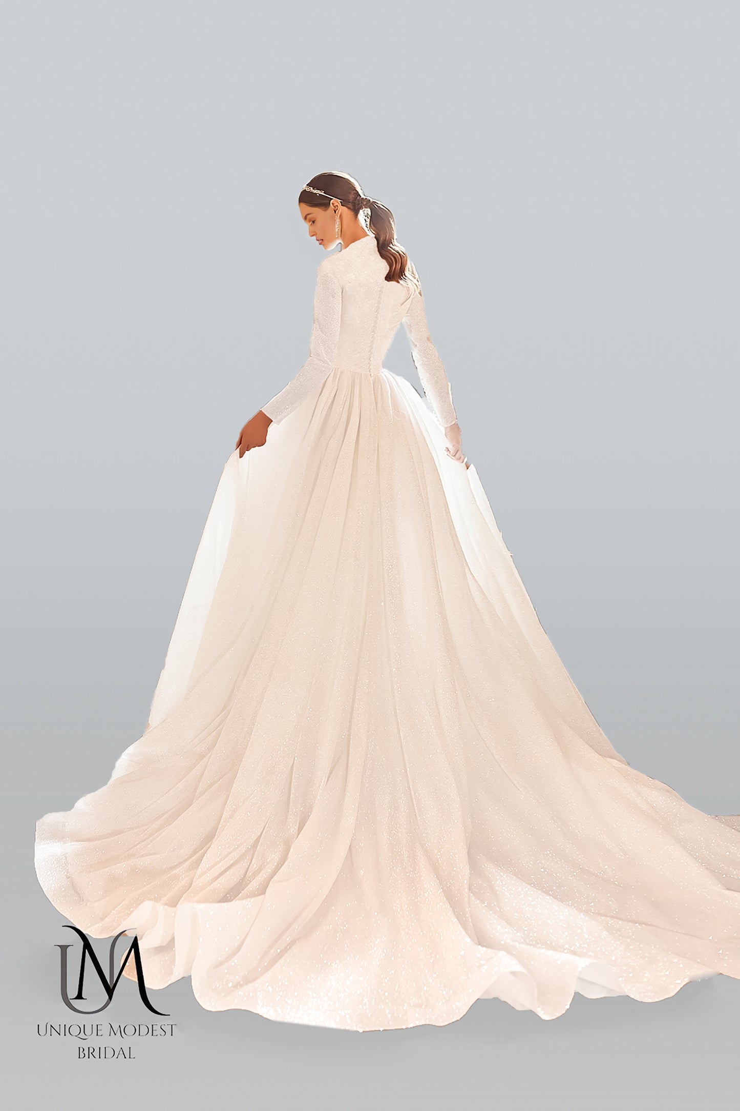 EternaChic - Elegant A-Line Long Sleeve Modest Wedding Dress