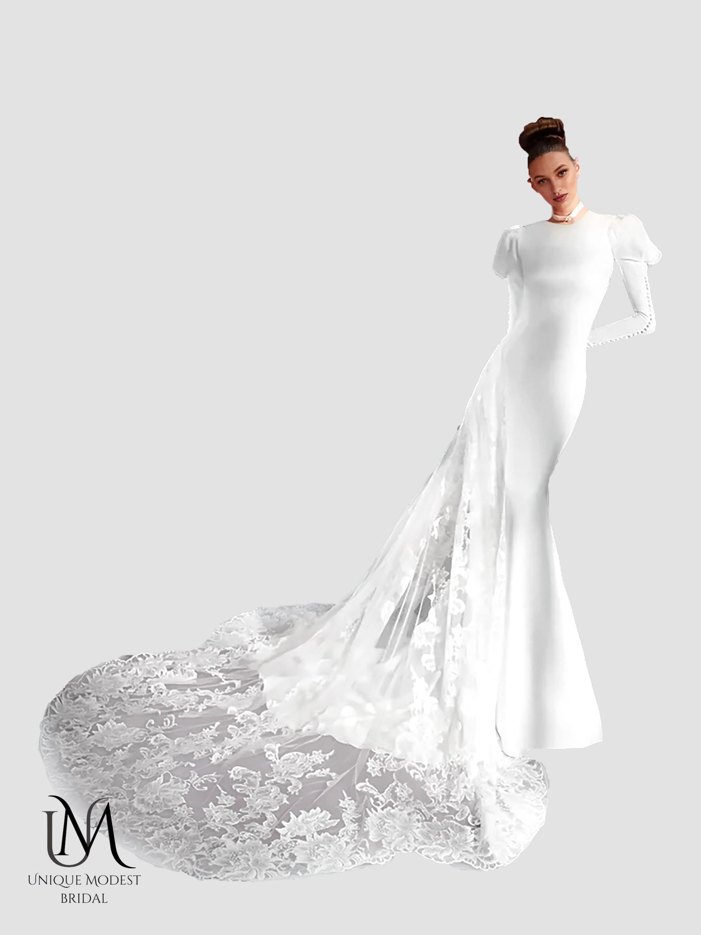 Frost - Elegant Modest Mermaid Wedding Dress