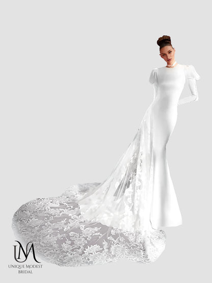 Frost - Elegant Modest Mermaid Wedding Dress